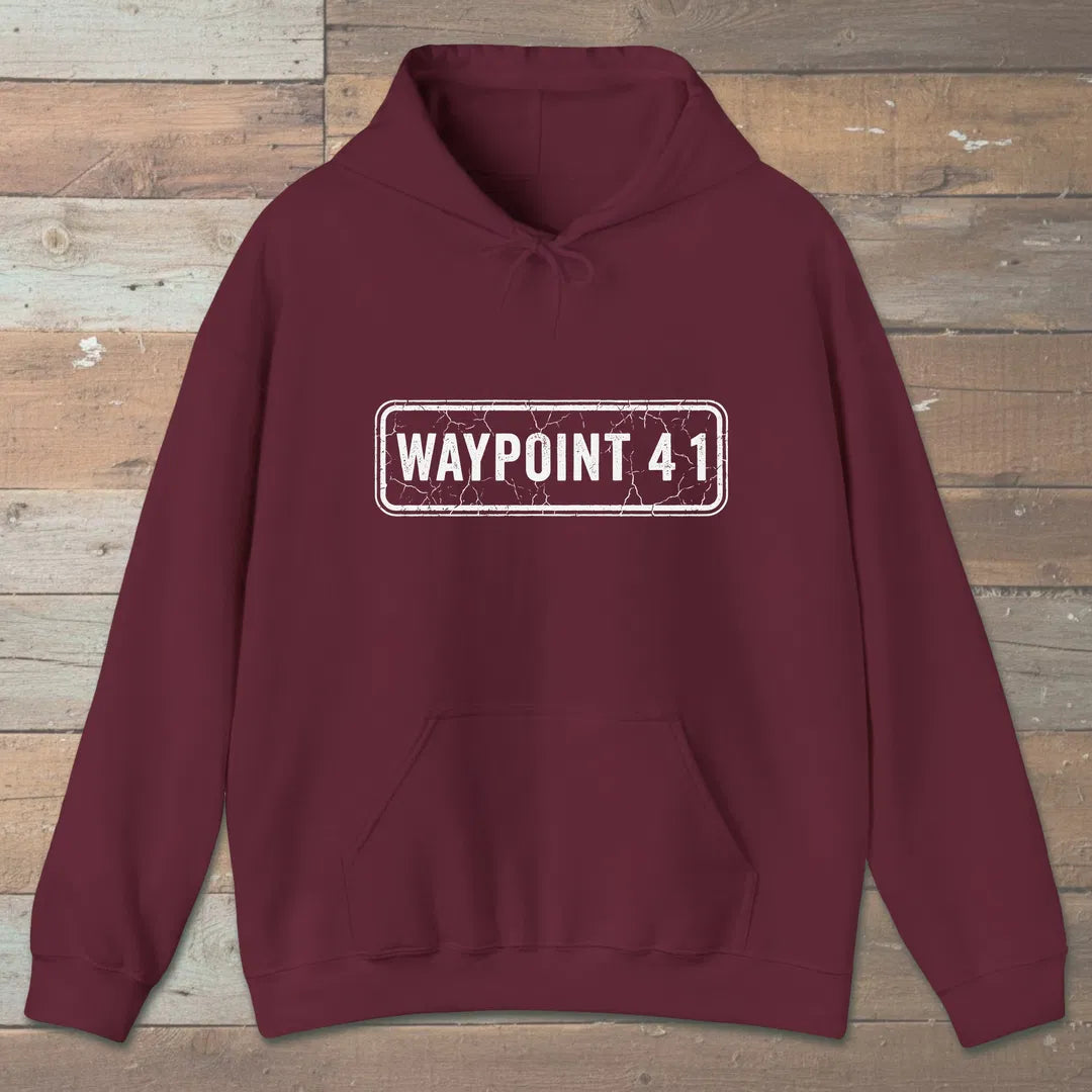 Waypoint 41 Hoodie Maroon Outdoor Nature Tee