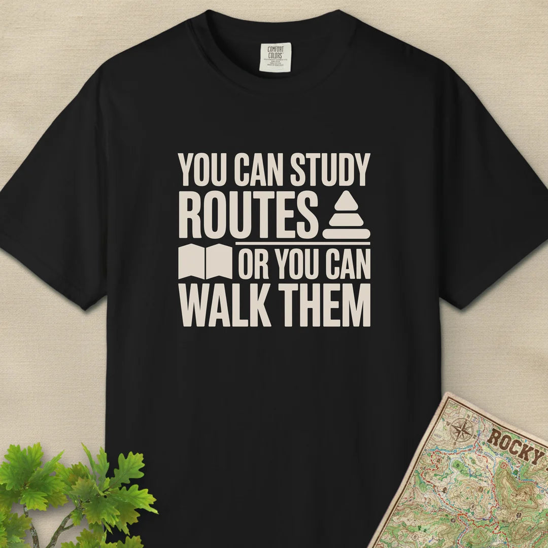 Walk Over Study T-Shirt Black Outdoor Nature Tee