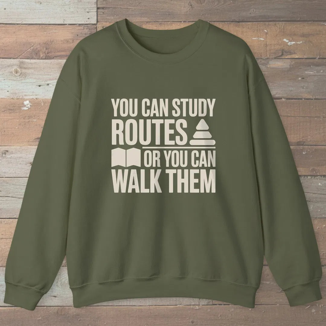 Walk Over Study Sweatshirt Military Green Outdoor Nature Tee