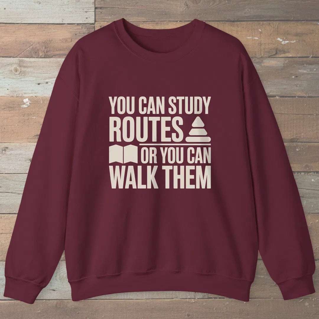 Walk Over Study Sweatshirt Maroon Outdoor Nature Tee