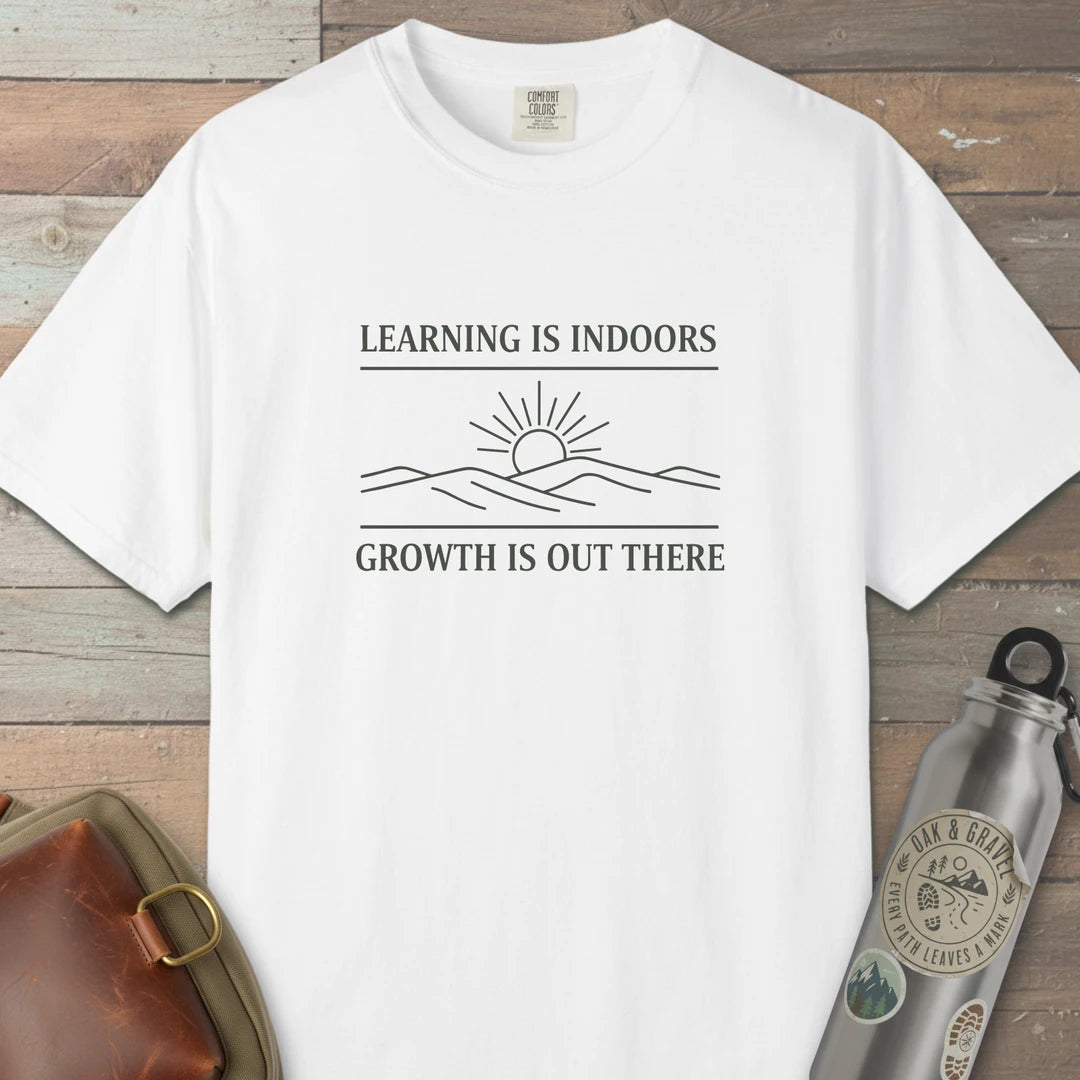 Growth Over Learning T-Shirt White Outdoor Nature Tee