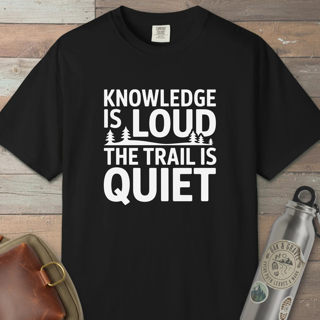 Trail Over Knowledge T-Shirt Black Outdoor Nature Tee