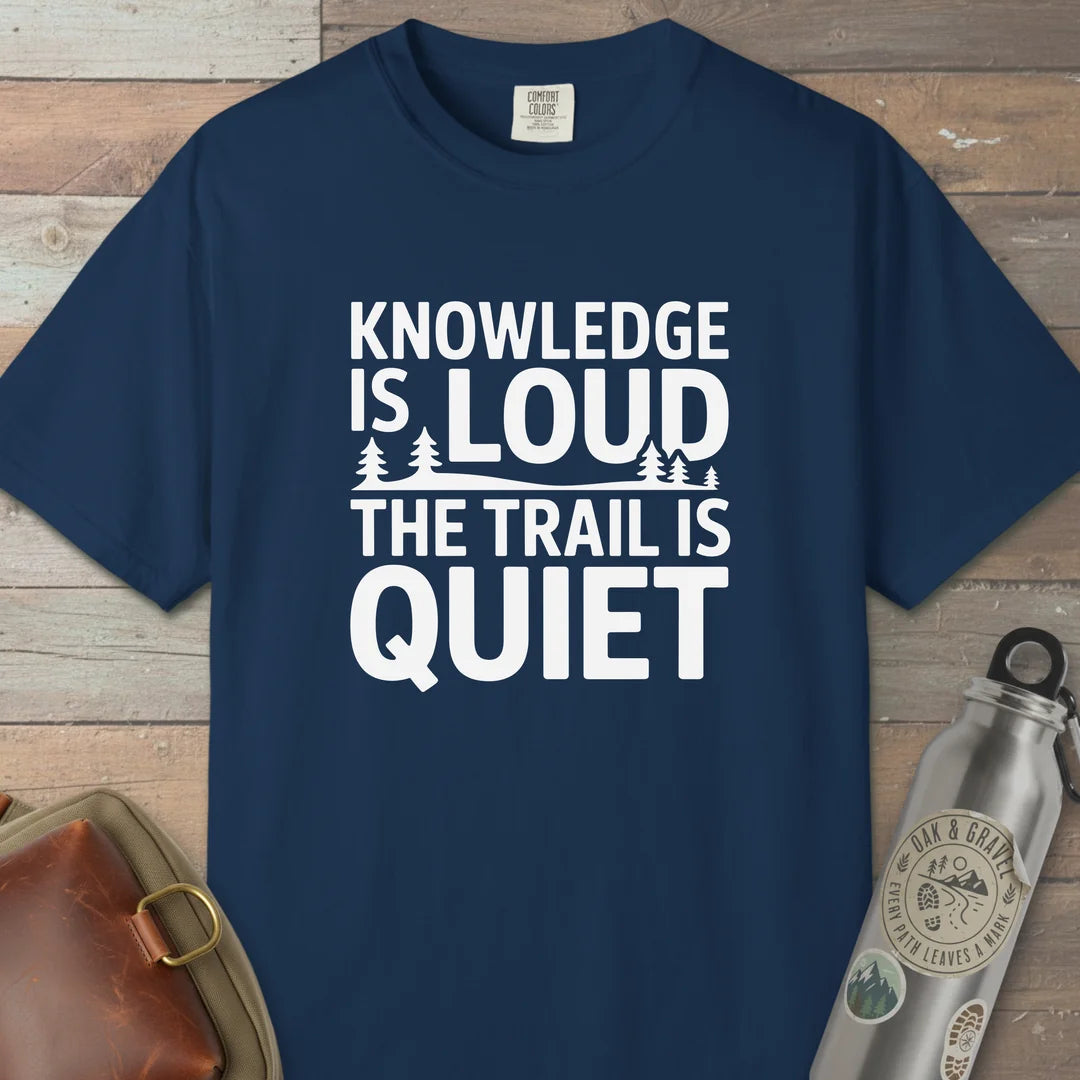 Trail Over Knowledge T-Shirt Navy Outdoor Nature Tee