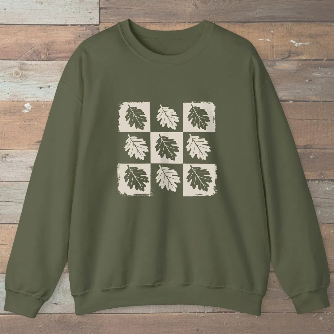The Oak Remembers Sweatshirt Military Green Outdoor Nature Tee