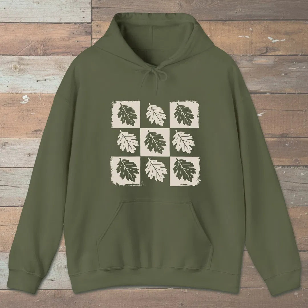 The Oak Remembers Hoodie Military Green Outdoor Nature Tee