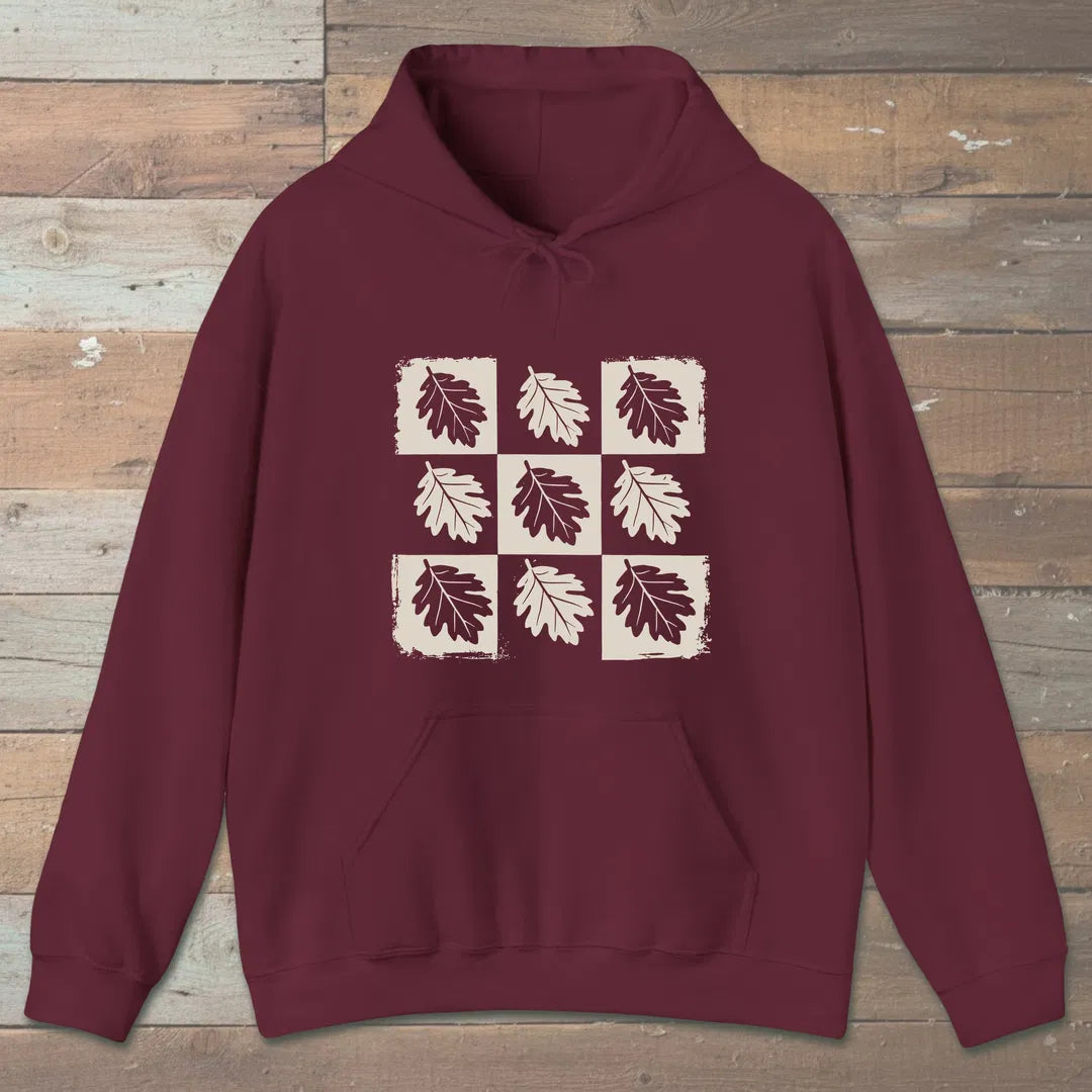 The Oak Remembers Hoodie Maroon Outdoor Nature Tee