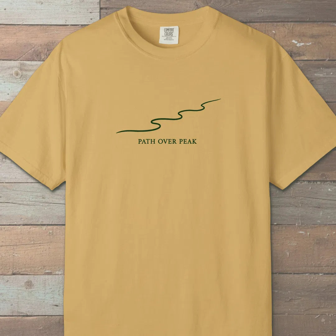Path Line T-Shirt Mustard Outdoor Nature Tee