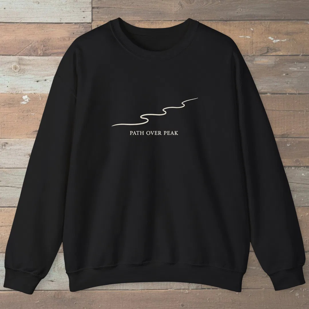 Path Line Sweatshirt Black Outdoor Nature Tee