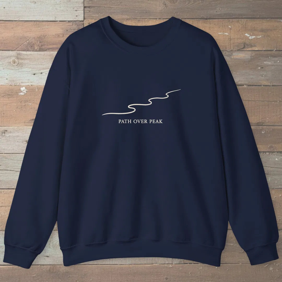 Path Line Sweatshirt Navy Outdoor Nature Tee