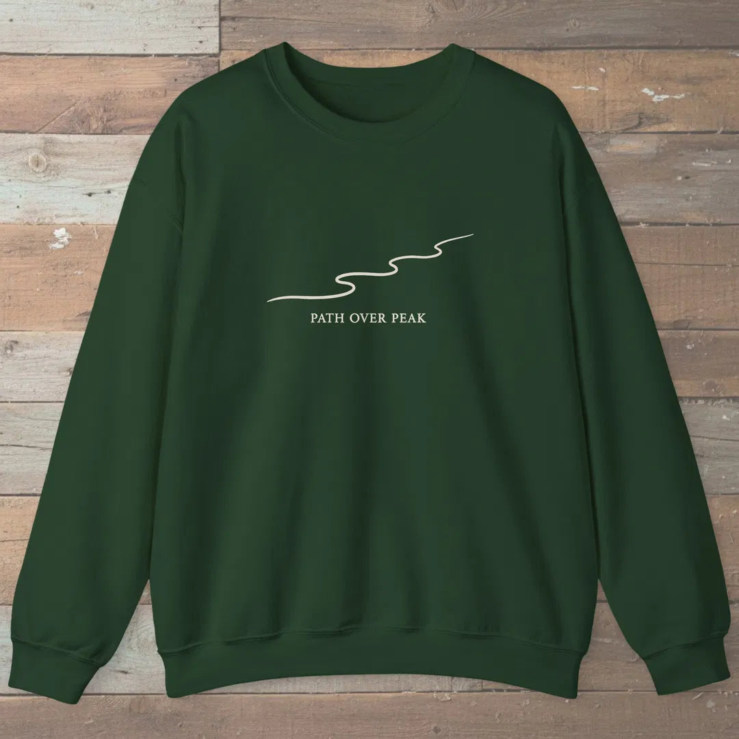 Path Line Sweatshirt Forest Green Outdoor Nature Tee