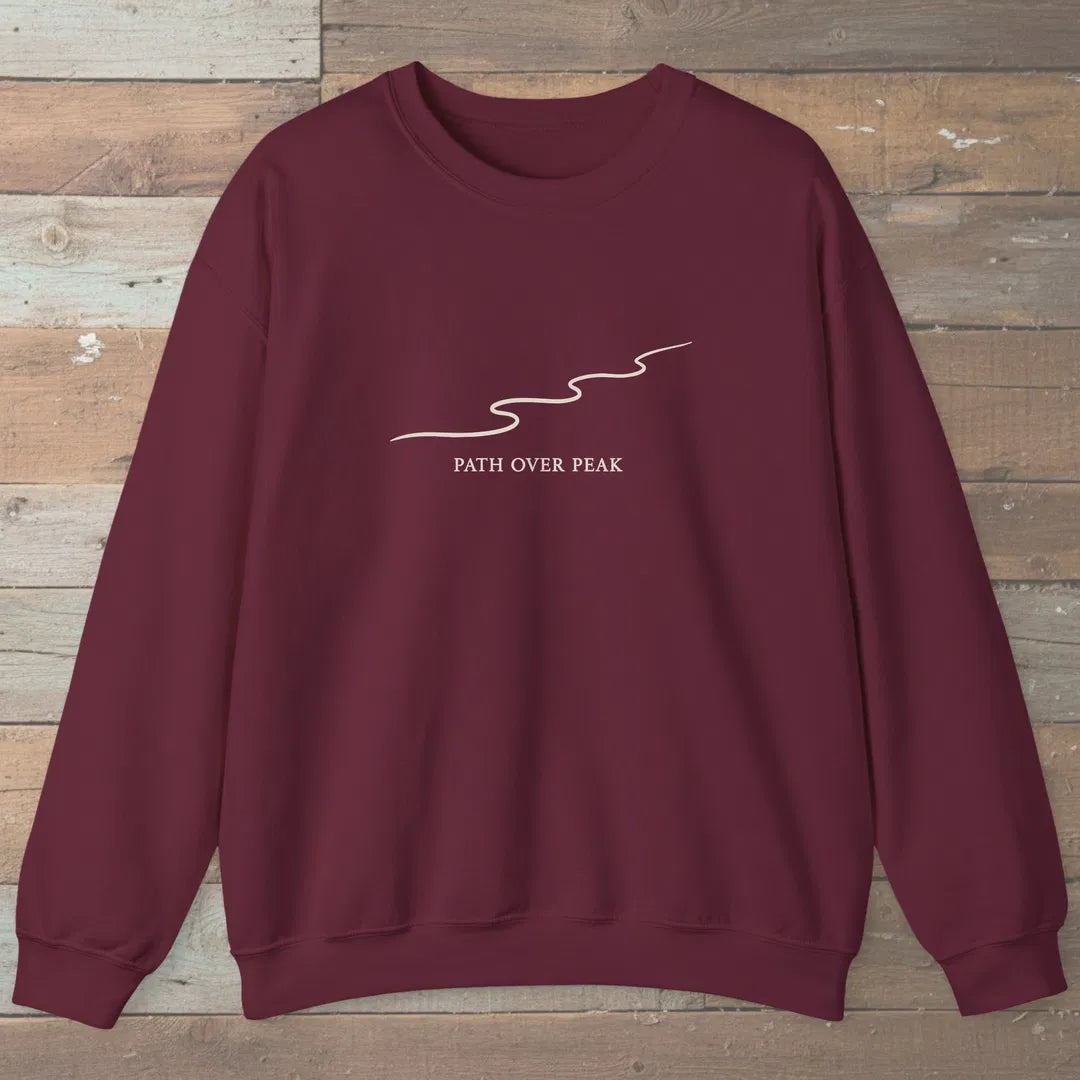 Path Line Sweatshirt Maroon Outdoor Nature Tee