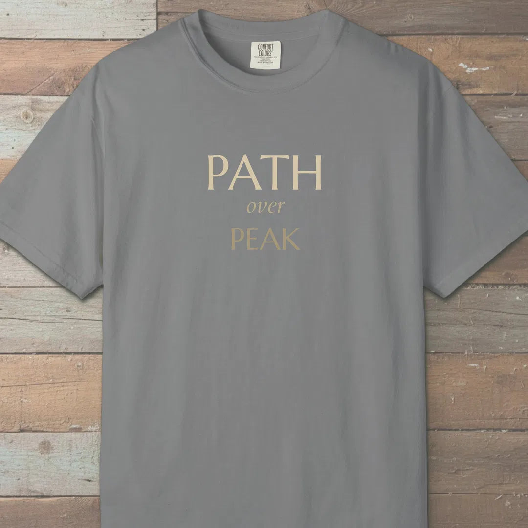 Path Over Peak T-Shirt Grey Outdoor Nature Tee