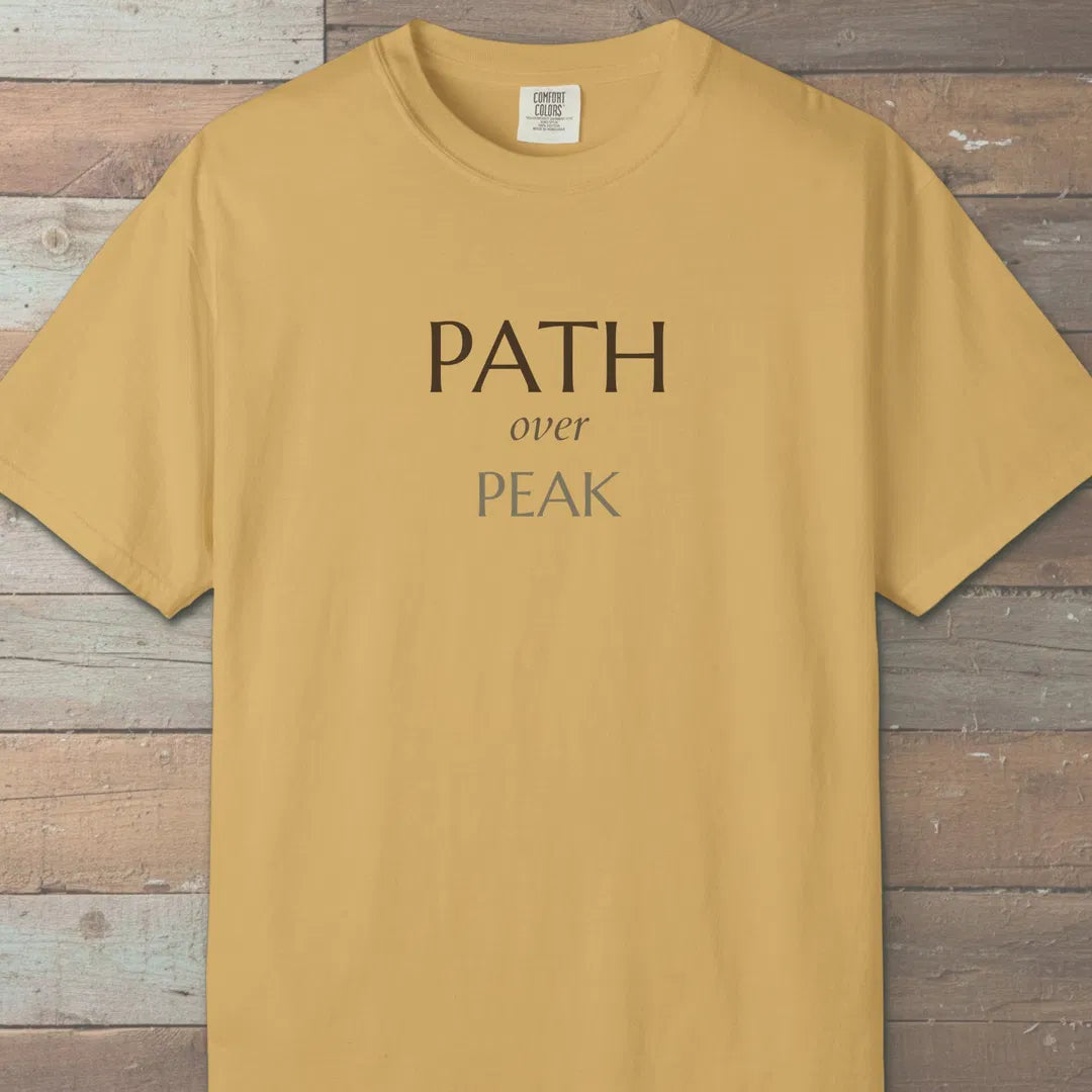 Path Over Peak T-Shirt Mustard Outdoor Nature Tee