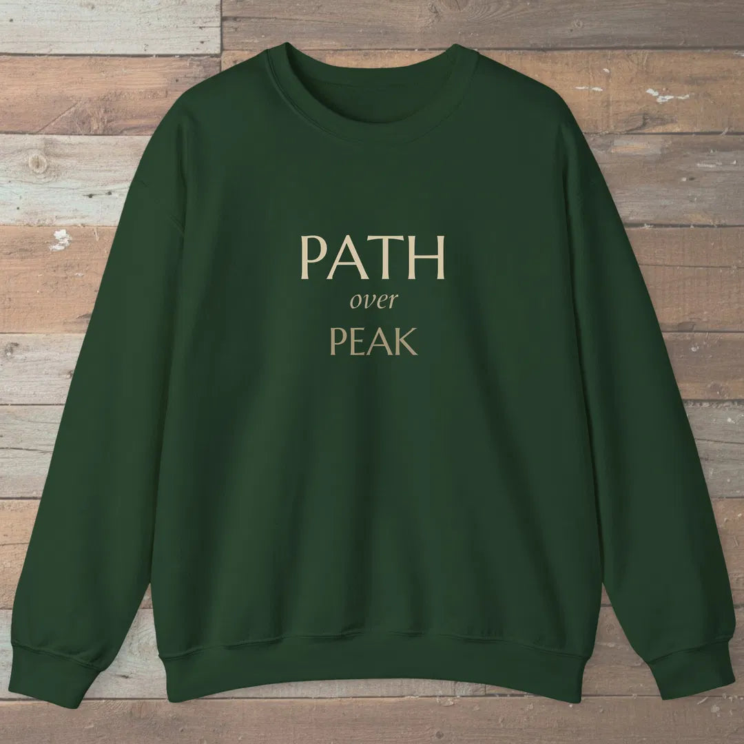Path Over Peak Sweatshirt Forest Green Outdoor Nature Tee