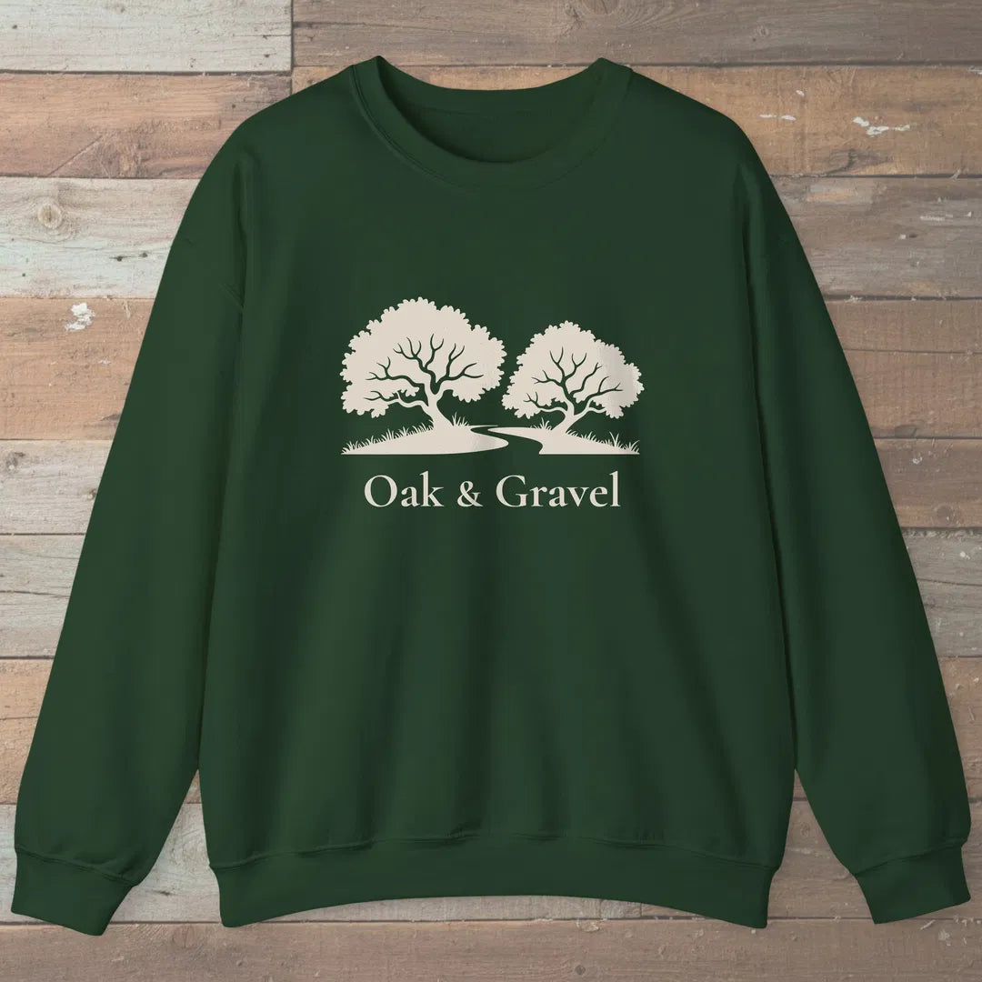 Oak Grove Path Sweatshirt Forest Green Outdoor Nature Tee