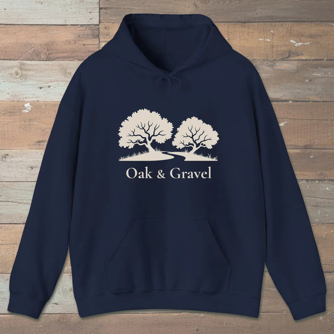 Oak Grove Path Hoodie Navy Outdoor Nature Tee