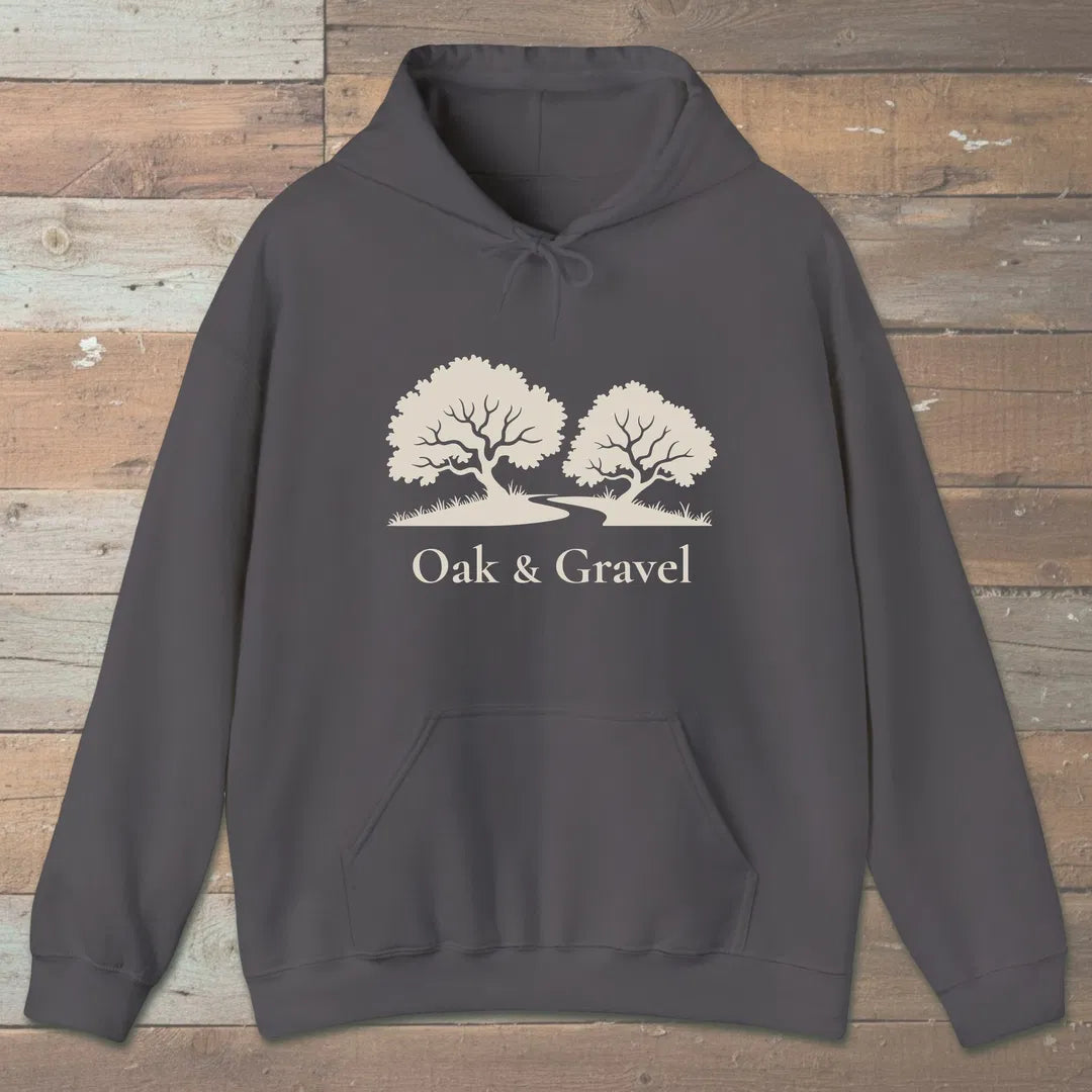 Oak Grove Path Hoodie Charcoal Outdoor Nature Tee