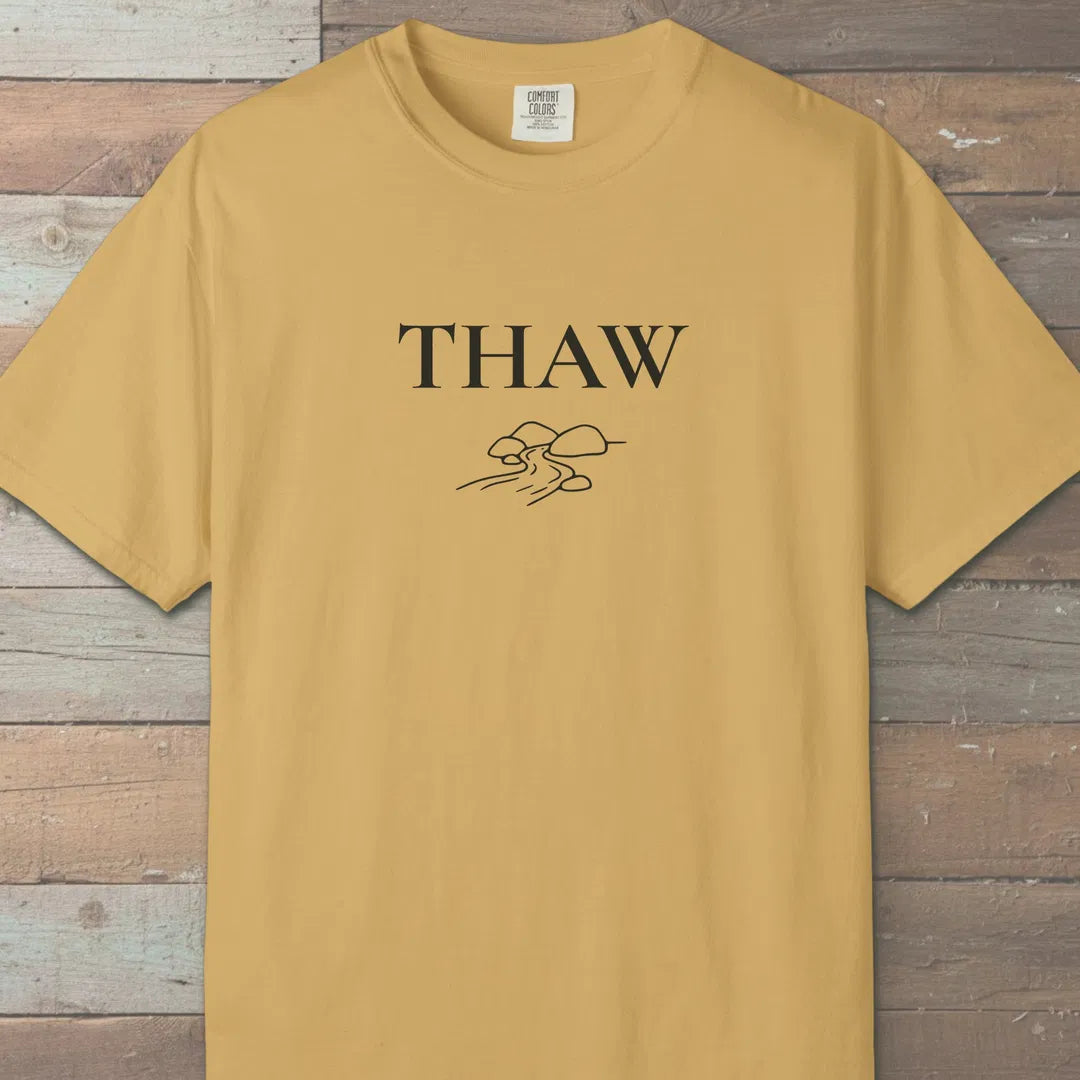 Thaw River Path T-Shirt Mustard Outdoor Nature Tee