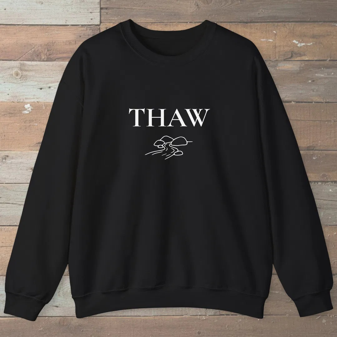 Thaw River Path Sweatshirt Black Outdoor Nature Tee