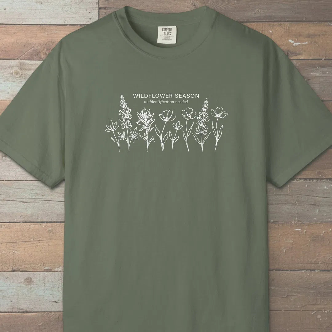 Wildflower Quiet T-Shirt Moss Outdoor Nature Tee