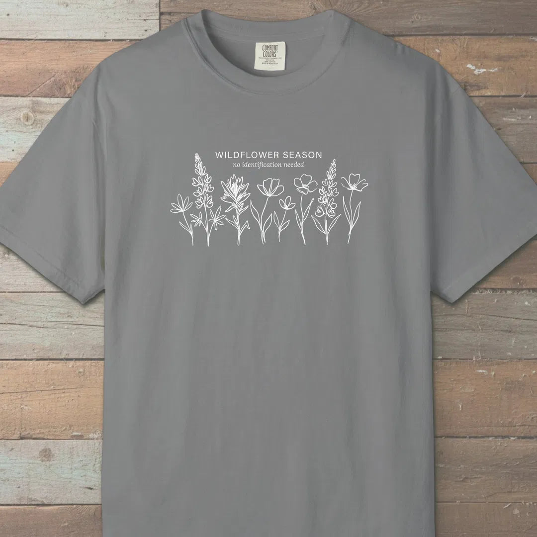 Wildflower Quiet T-Shirt Grey Outdoor Nature Tee