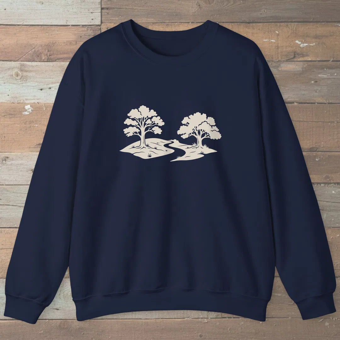 Still Grove Path Sweatshirt Navy Outdoor Nature Tee