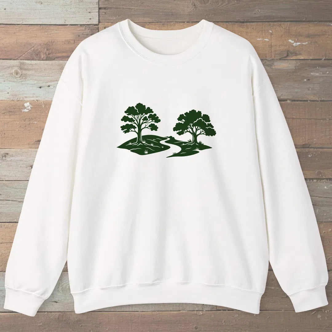 Still Grove Path Sweatshirt White Outdoor Nature Tee