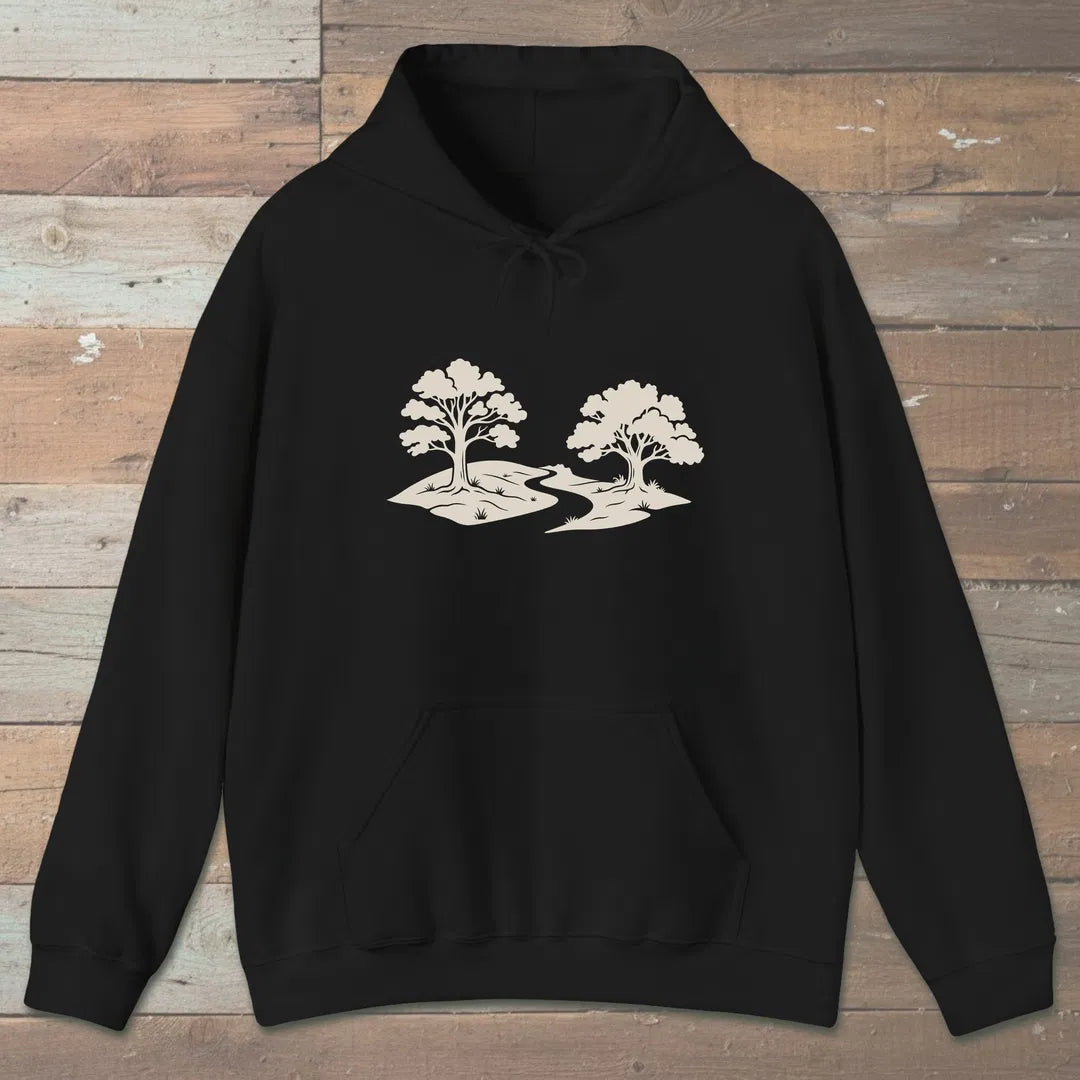 Still Grove Path Hoodie Black Outdoor Nature Tee