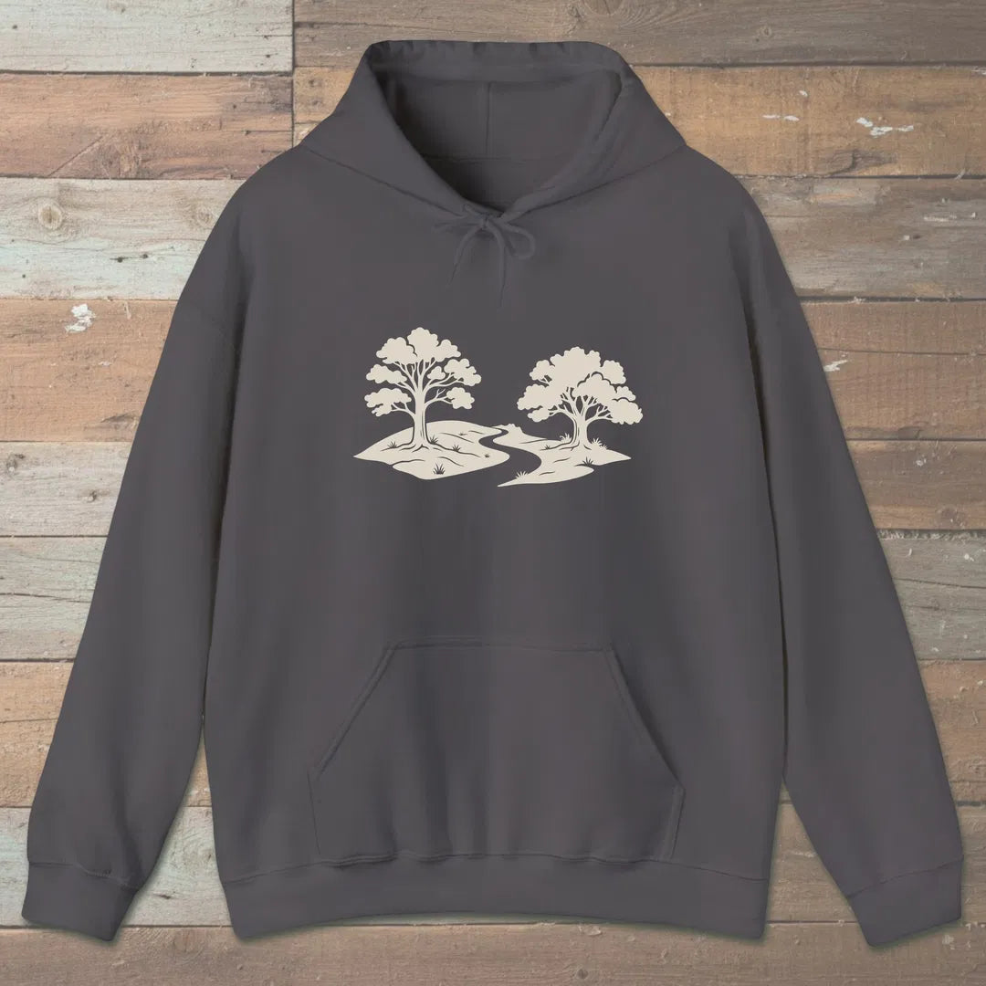 Still Grove Path Hoodie Charcoal Outdoor Nature Tee