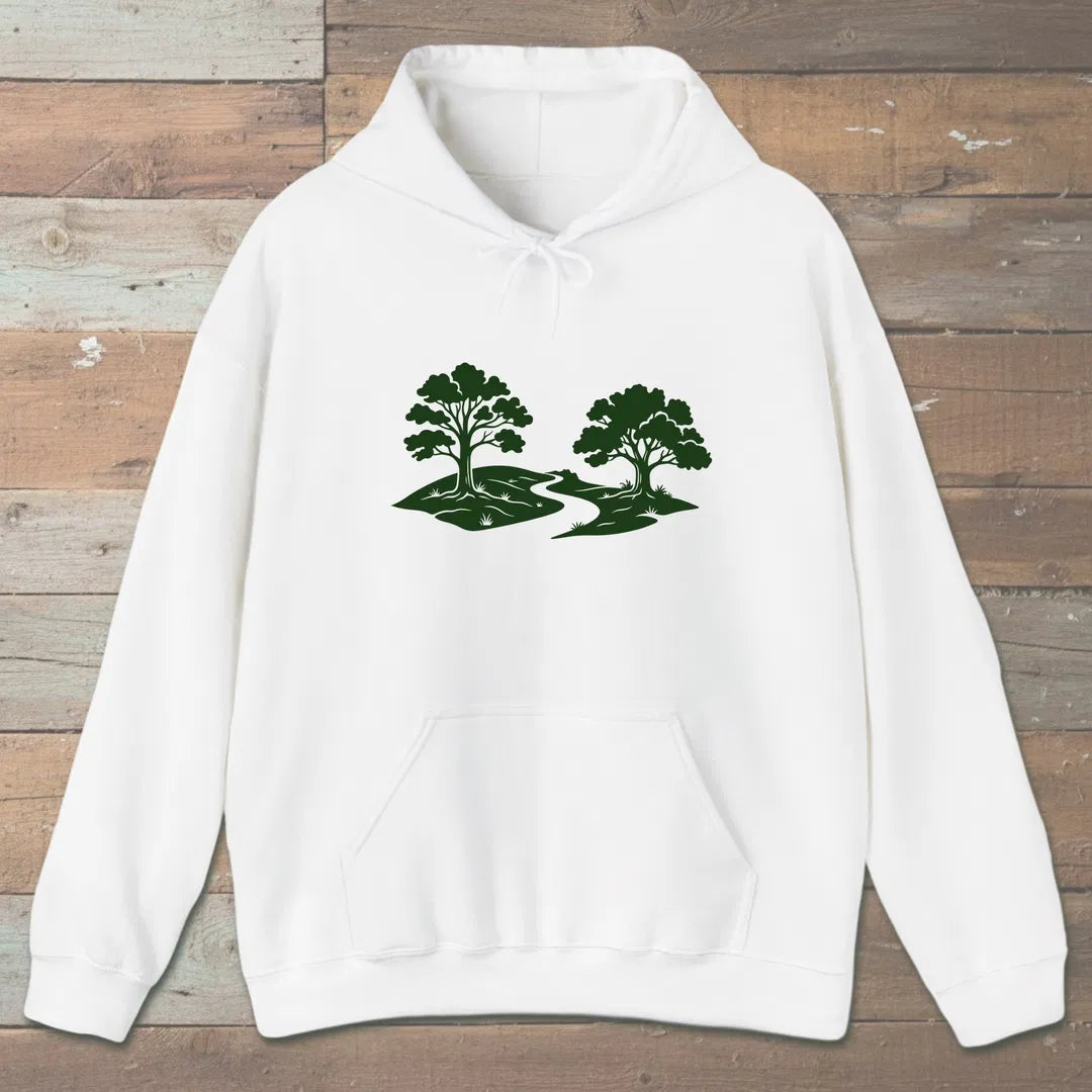 Still Grove Path Hoodie White Outdoor Nature Tee