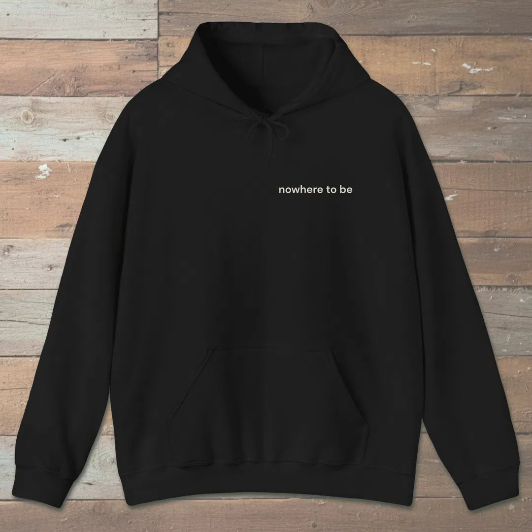 Nowhere To Be Trail Hoodie Black Outdoor Nature Tee
