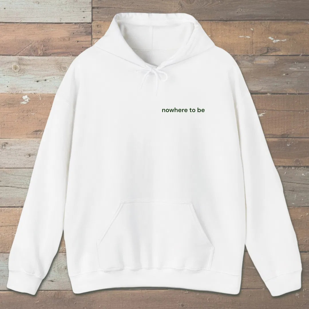 Nowhere To Be Trail Hoodie White Outdoor Nature Tee