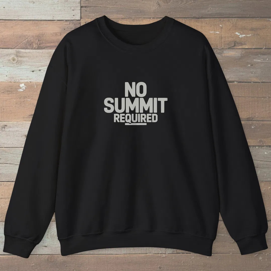 No Summit Path Sweatshirt Black Outdoor Nature Tee