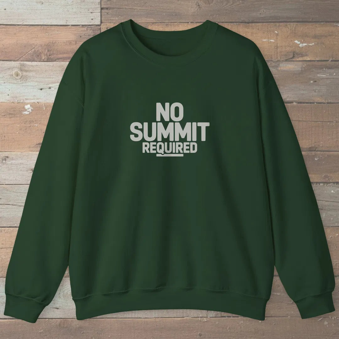 No Summit Path Sweatshirt Forest Green Outdoor Nature Tee