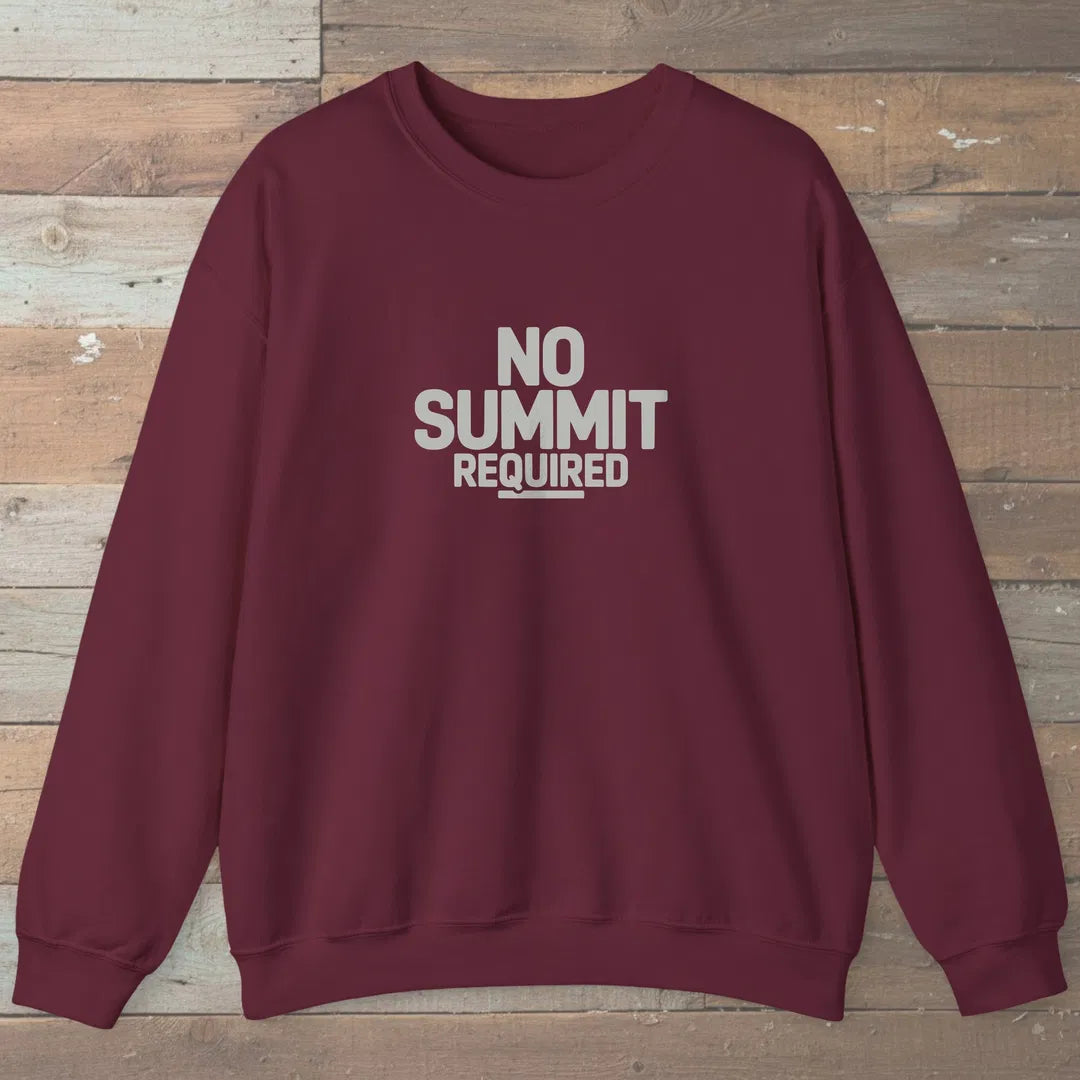 No Summit Path Sweatshirt Maroon Outdoor Nature Tee