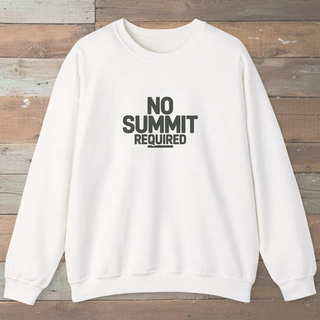 No Summit Path Sweatshirt White Outdoor Nature Tee