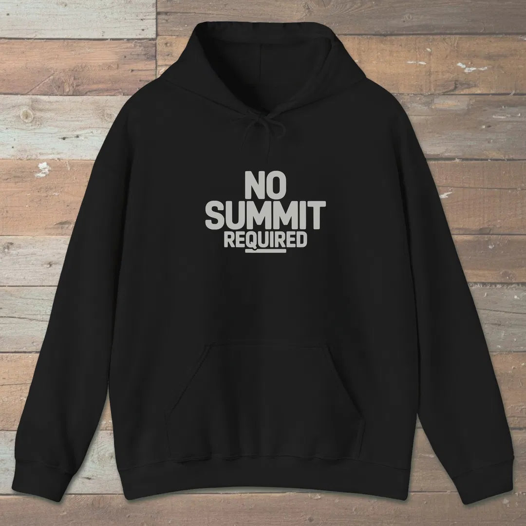 No Summit Path Hoodie Black Outdoor Nature Tee