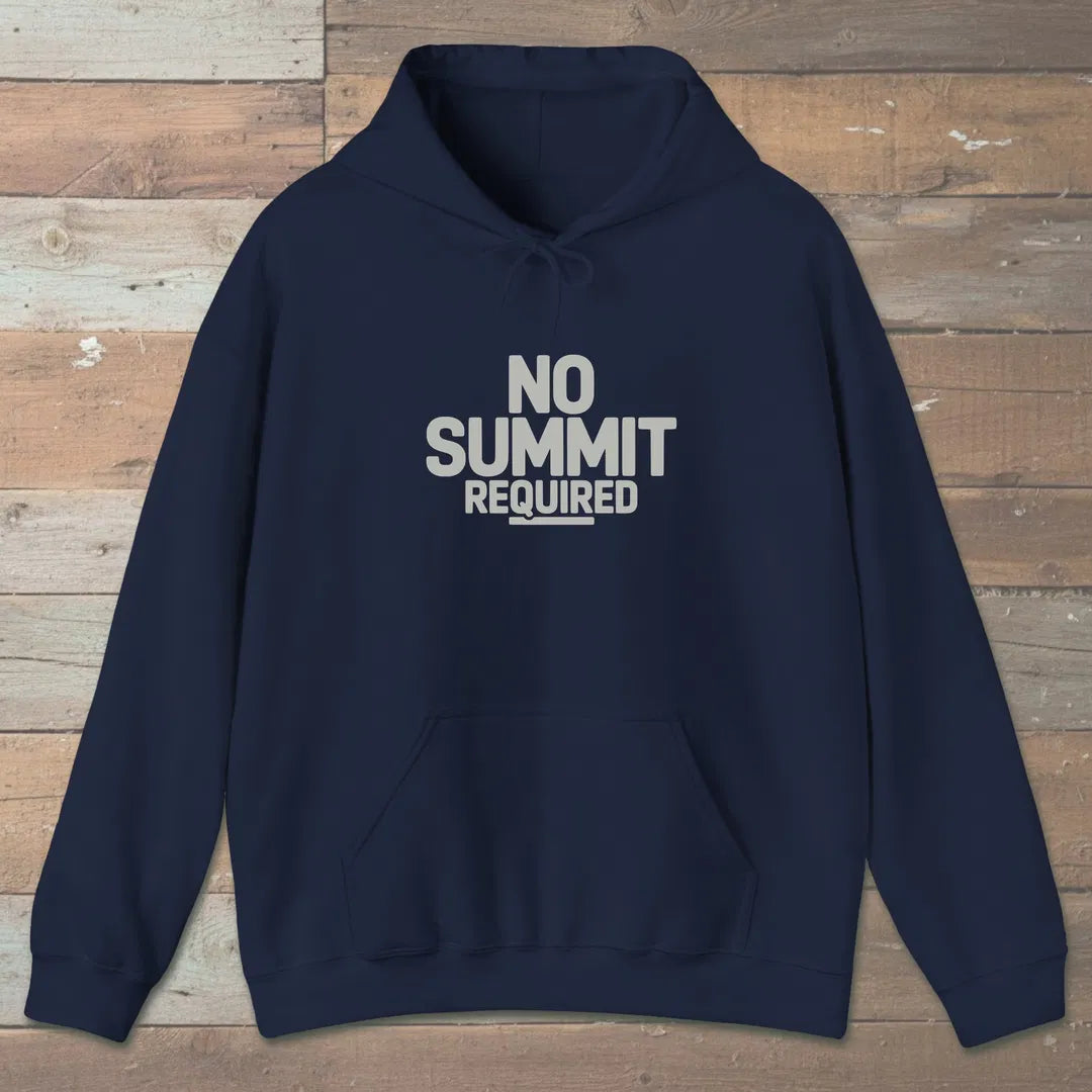 No Summit Path Hoodie Navy Outdoor Nature Tee