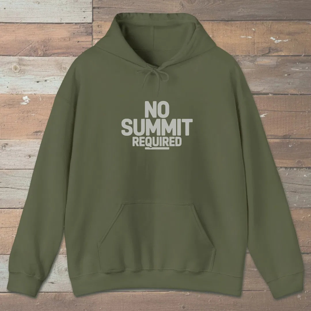 No Summit Path Hoodie Military Green Outdoor Nature Tee