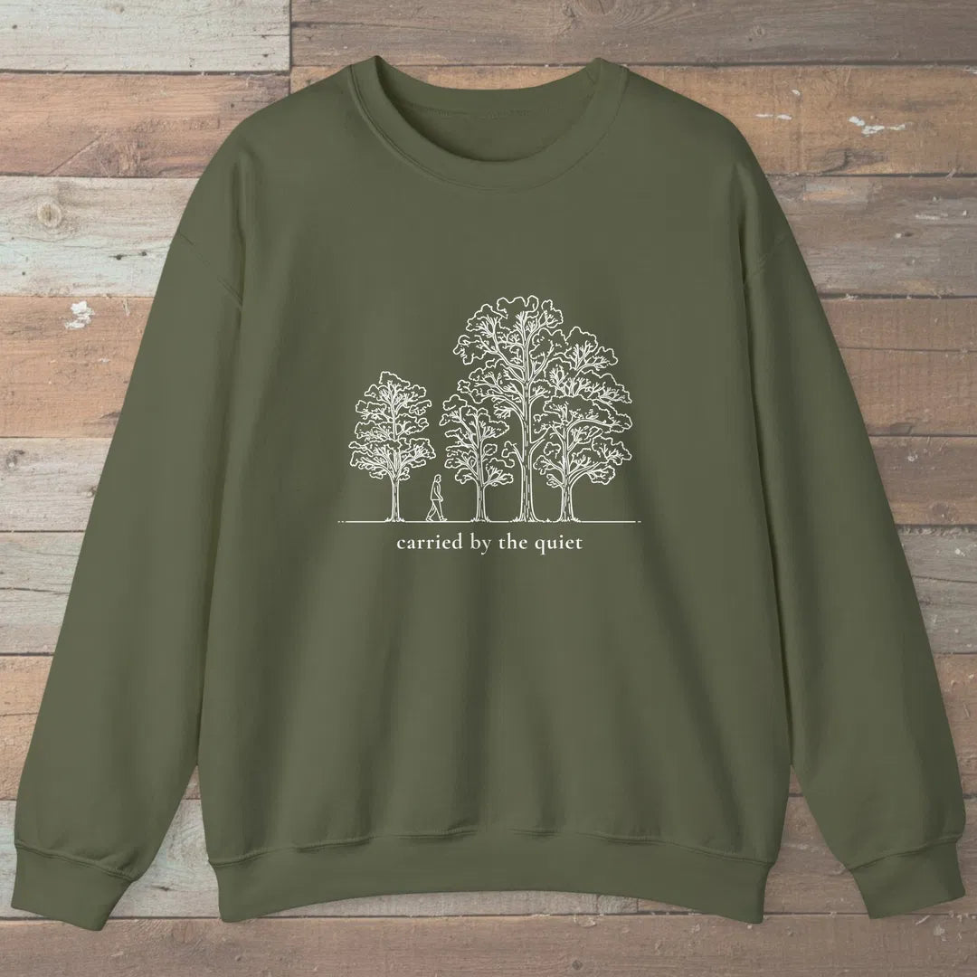 Carried Grove Sweatshirt Military Green Outdoor Nature Tee