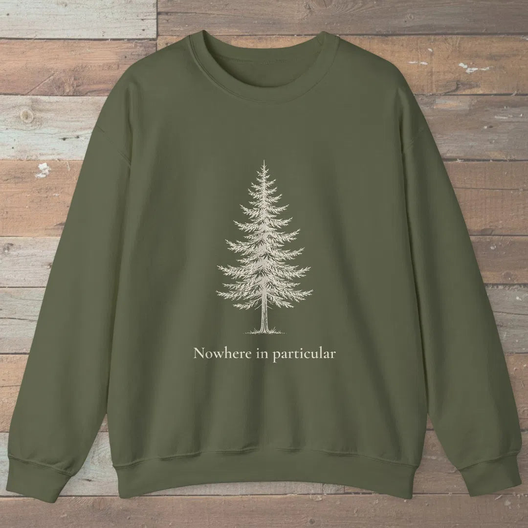 Nowhere In Particular Sweatshirt Military Green Outdoor Nature Tee