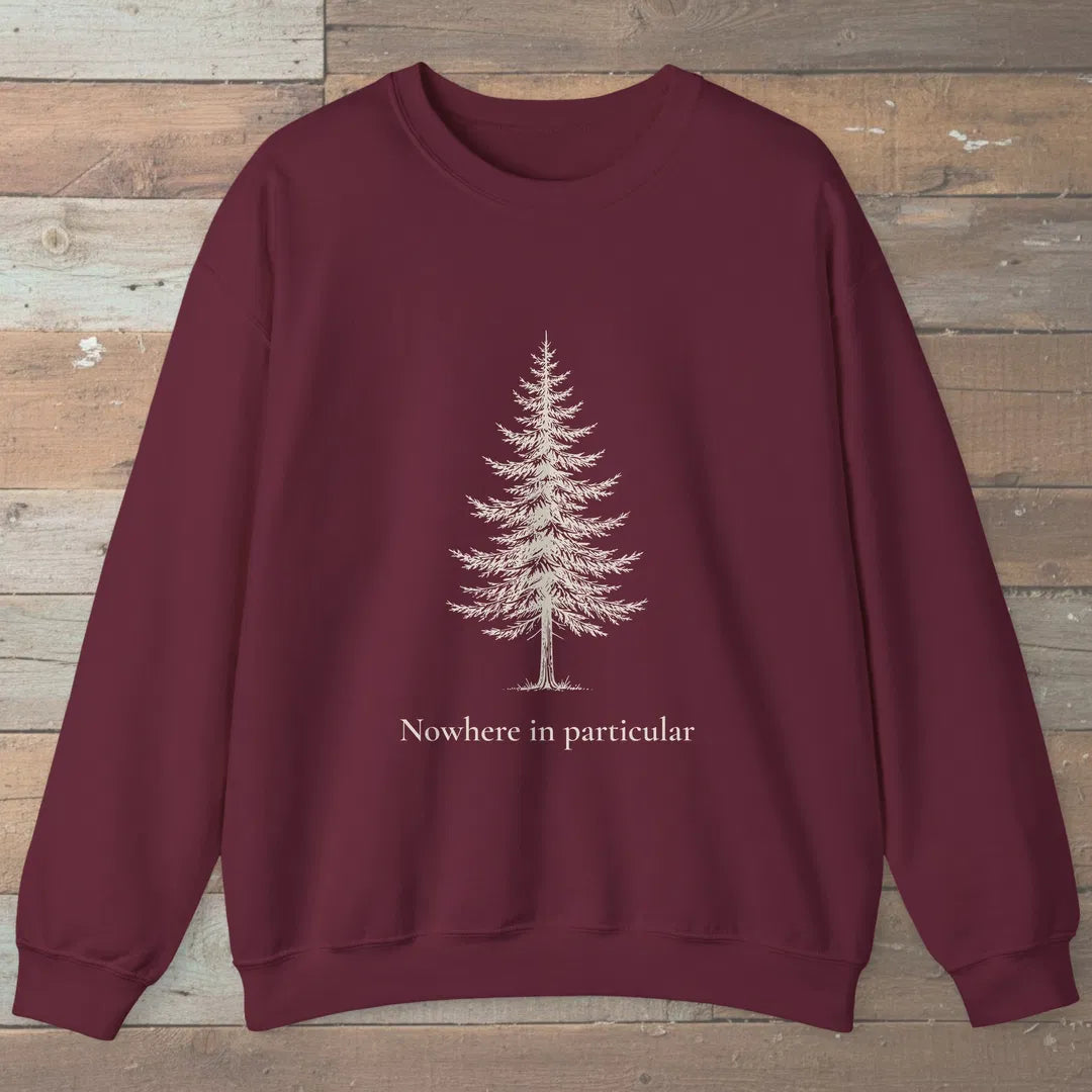 Nowhere In Particular Sweatshirt Maroon Outdoor Nature Tee