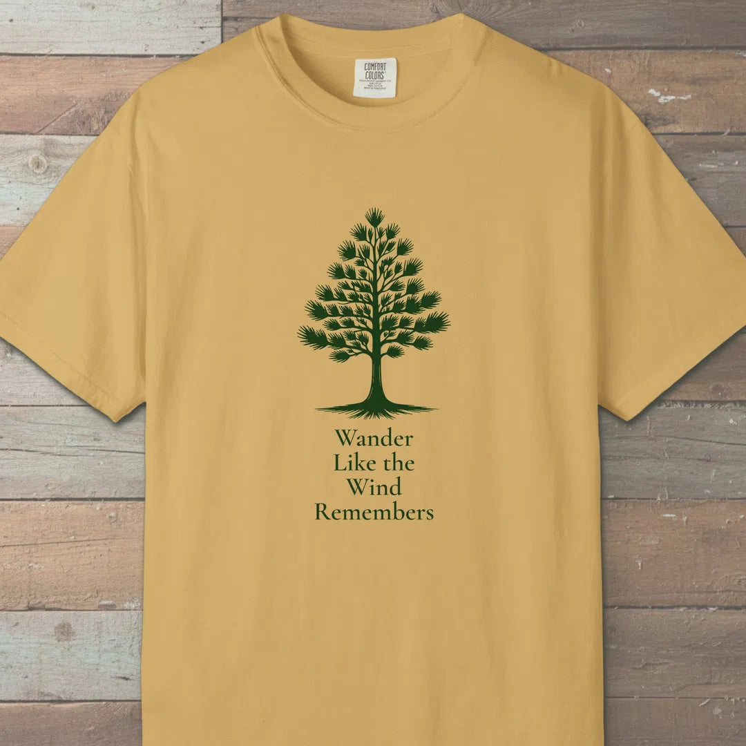 Wind Remembers T-Shirt Mustard Outdoor Nature Tee