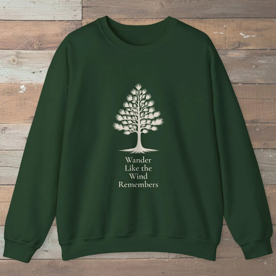 Wind Remembers Sweatshirt Forest Green Outdoor Nature Tee