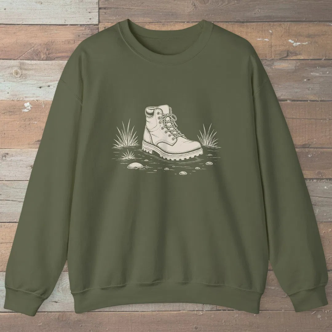 Steady Ground Sweatshirt Military Green Outdoor Nature Tee