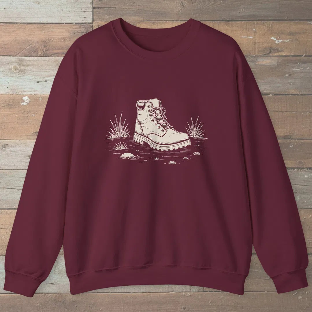 Steady Ground Sweatshirt Maroon Outdoor Nature Tee