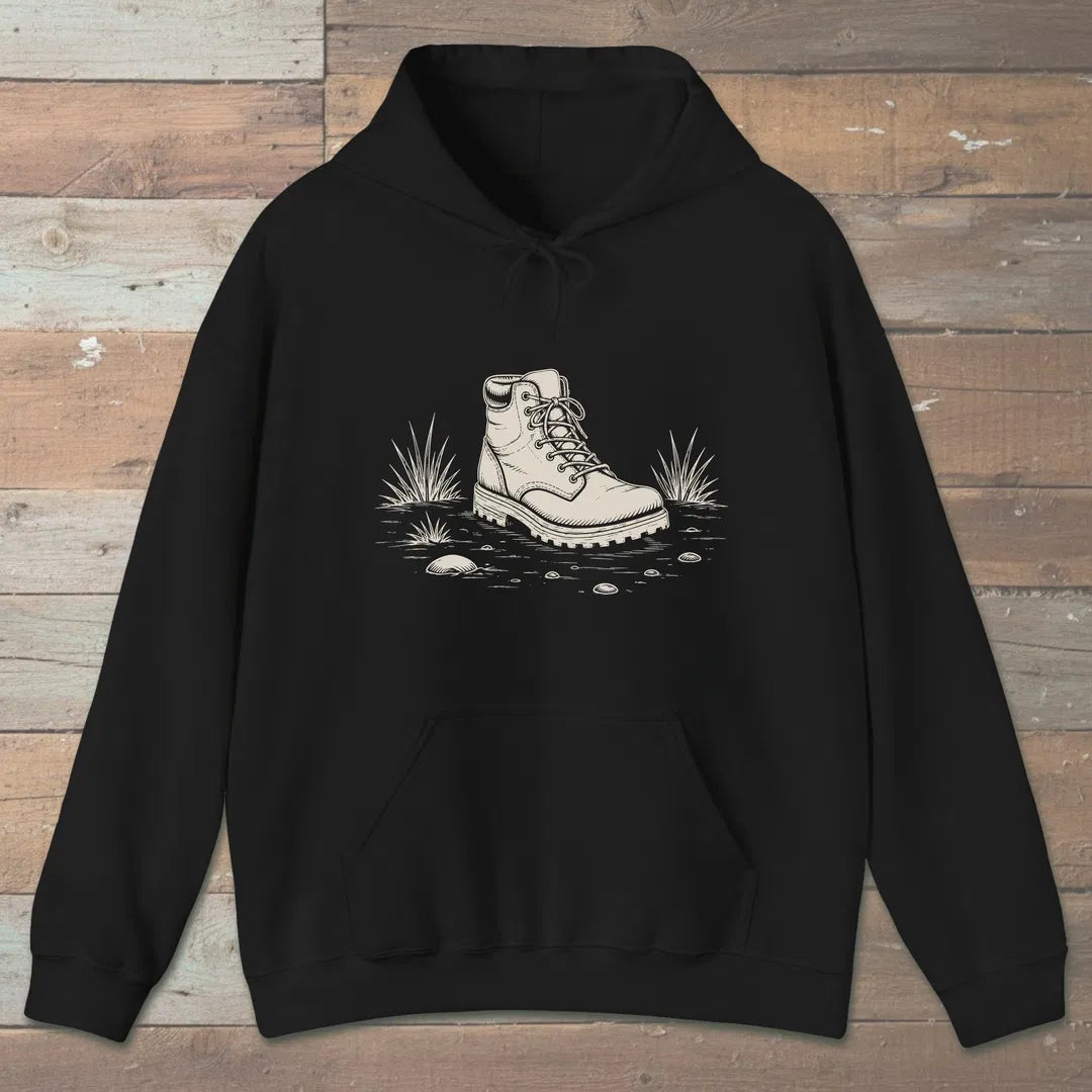 Steady Ground Hoodie Black Outdoor Nature Tee