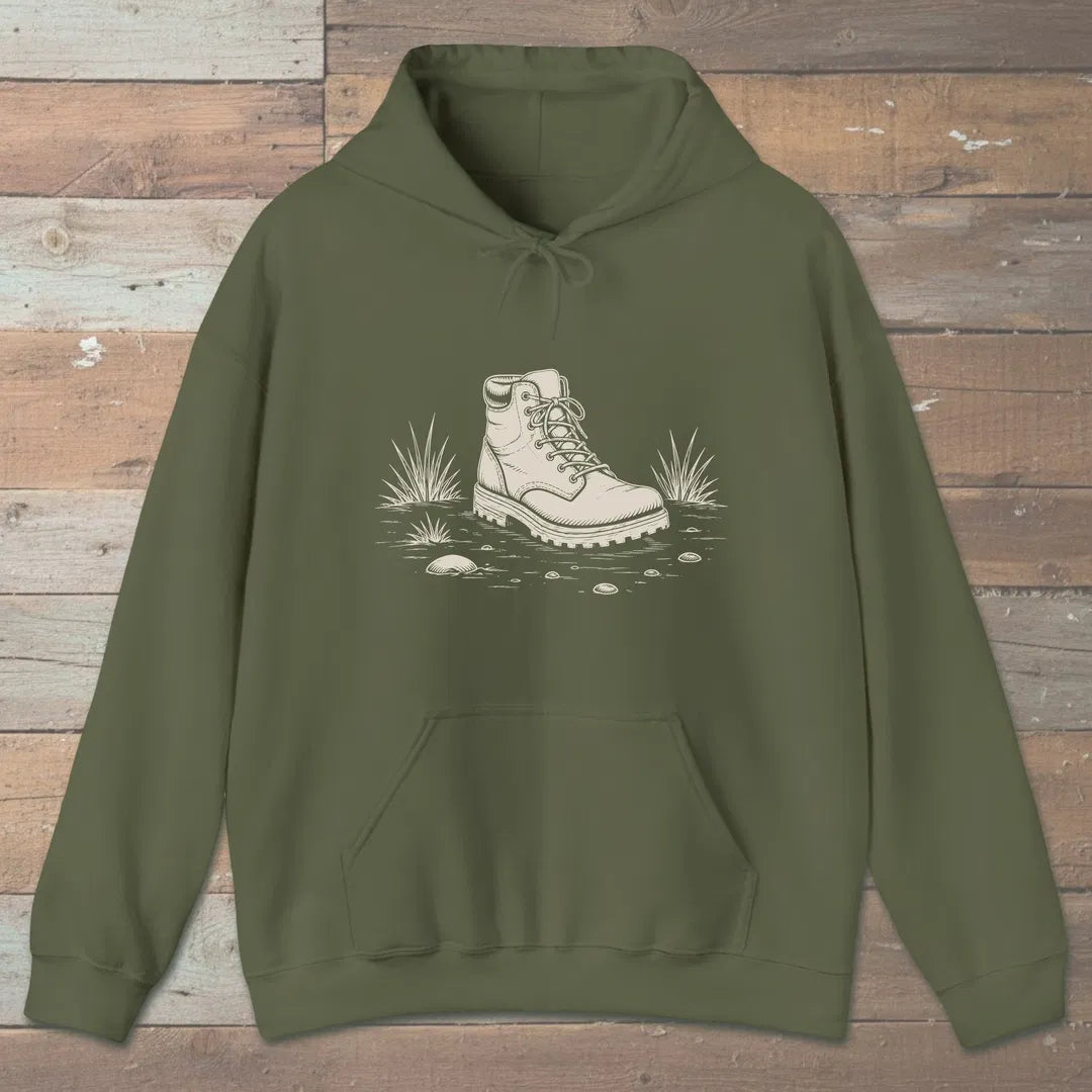 Steady Ground Hoodie Military Green Outdoor Nature Tee
