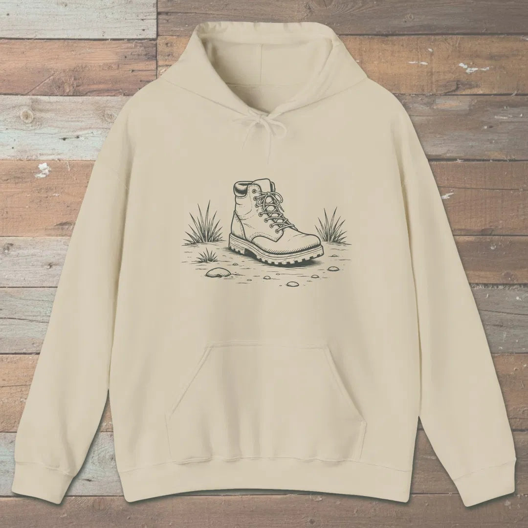 Steady Ground Hoodie Sand Outdoor Nature Tee