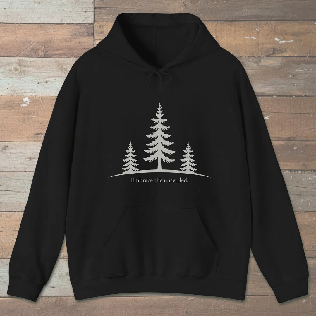 Embrace The Unsettled Hoodie Black Outdoor Nature Tee